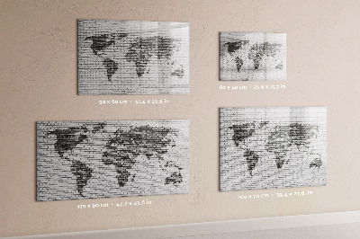 Dry erase board magnetic Interactive map for displaying photos