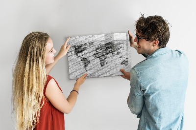 Dry erase board magnetic Interactive map for displaying photos