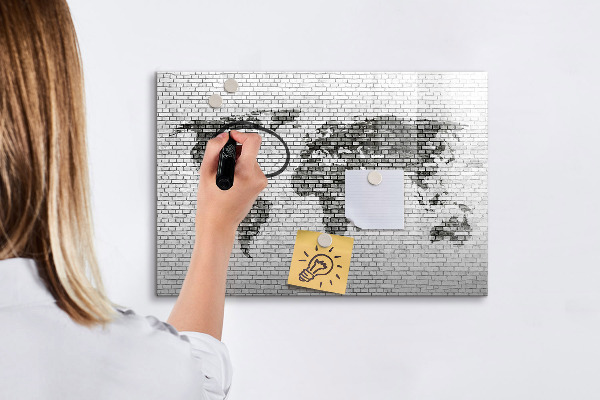 Dry erase board magnetic Interactive map for displaying photos