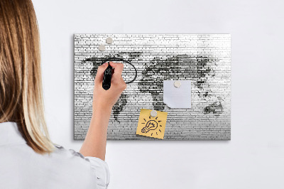 Dry erase board magnetic Interactive map for displaying photos