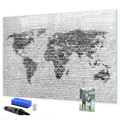 Dry erase board magnetic Interactive map for displaying photos