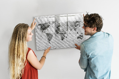 Dry erase board magnetic Interactive map for displaying photos
