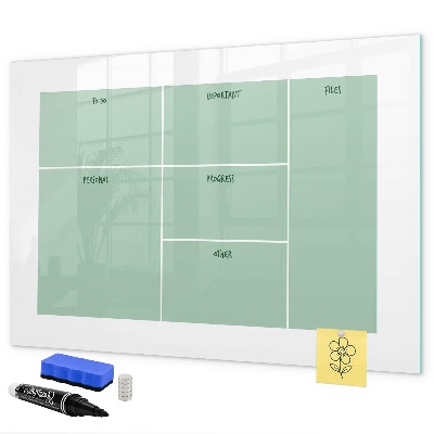 Magnetic dry erase board Organizer with notes and photos