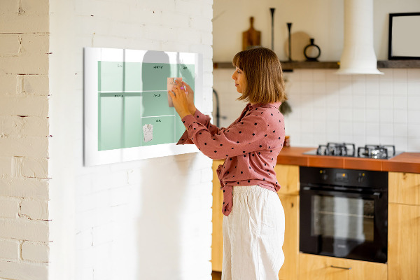 Magnetic dry erase board Organizer with notes and photos