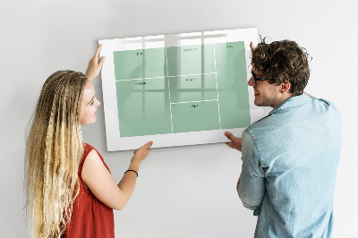 Magnetic dry erase board Organizer with notes and photos