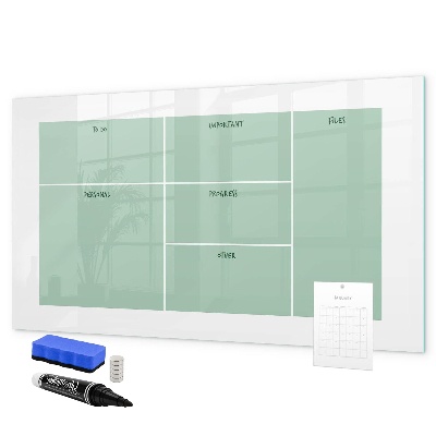 Magnetic dry erase board Organizer with notes and photos