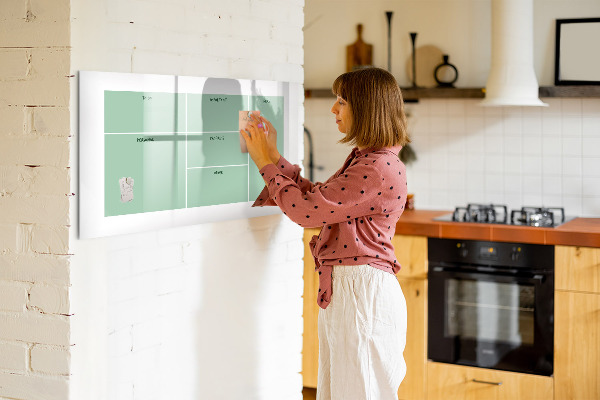 Magnetic dry erase board Organizer with notes and photos
