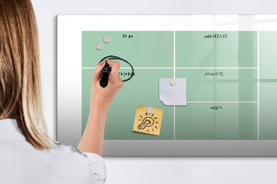 Magnetic dry erase board Organizer with notes and photos