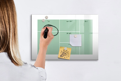 Magnetic dry erase board Organizer with notes and photos