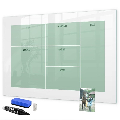 Magnetic dry erase board Organizer with notes and photos