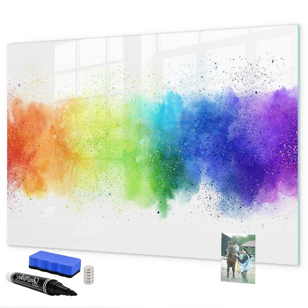 Dry erase board magnetic Colorful photo pinning board