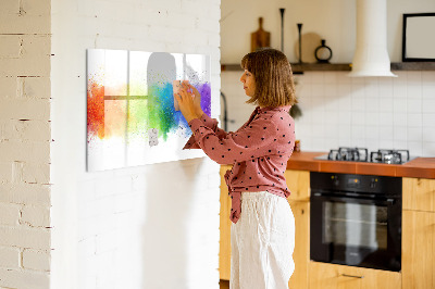 Dry erase board magnetic Colorful photo pinning board