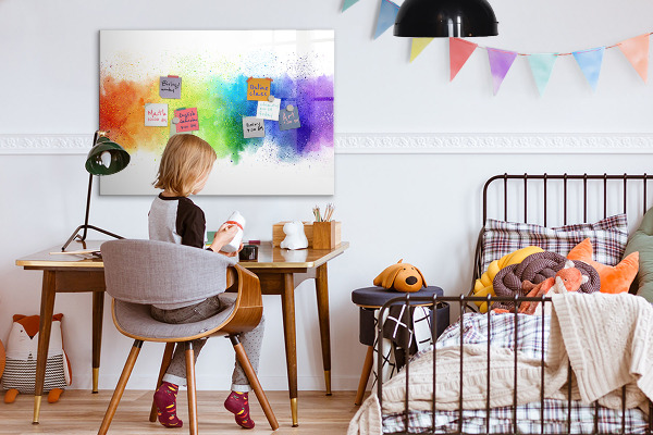 Dry erase board magnetic Colorful photo pinning board