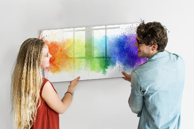 Dry erase board magnetic Colorful photo pinning board