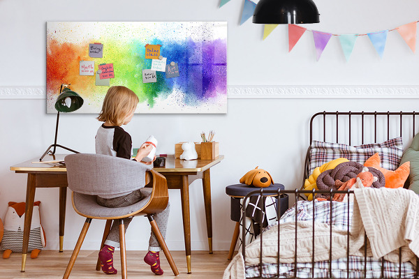 Dry erase board magnetic Colorful photo pinning board