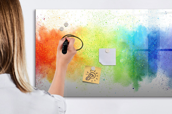 Dry erase board magnetic Colorful photo pinning board