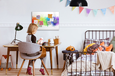 Dry erase board magnetic Colorful photo pinning board
