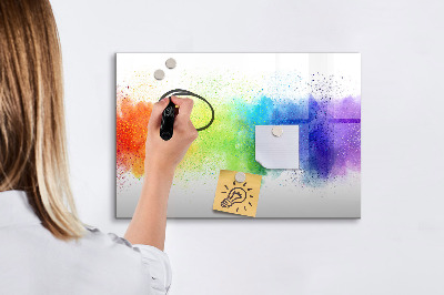 Dry erase board magnetic Colorful photo pinning board
