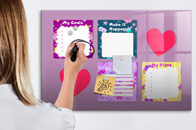 Magnetic dry erase board Planning and motivation board