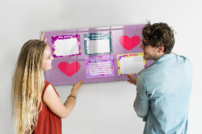 Magnetic dry erase board Planning and motivation board