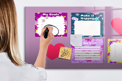 Magnetic dry erase board Planning and motivation board