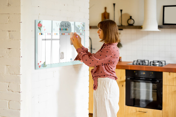 Magnetic dry erase board Weekly planner with space for photos