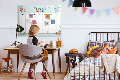 Magnetic dry erase board Weekly planner with space for photos