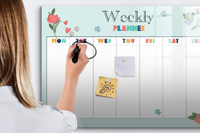 Magnetic dry erase board Weekly planner with space for photos