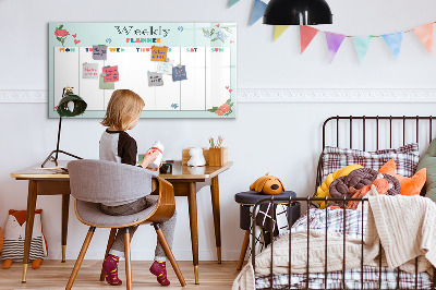 Magnetic dry erase board Weekly planner with space for photos