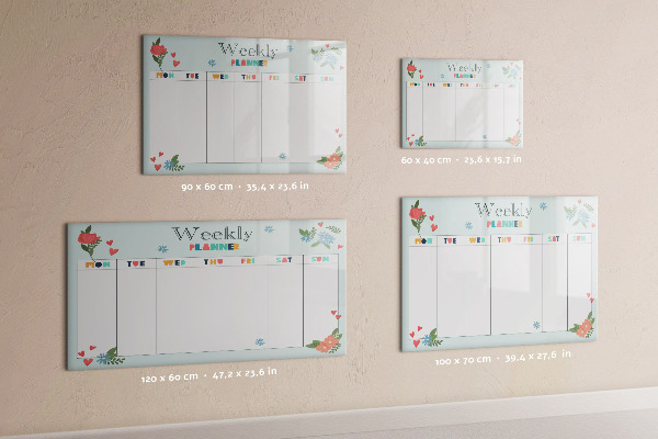 Magnetic dry erase board Weekly planner with space for photos