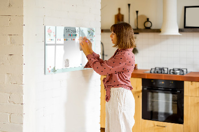 Magnetic dry erase board Weekly planner with space for photos
