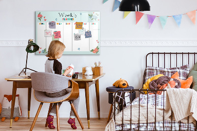 Magnetic dry erase board Weekly planner with space for photos