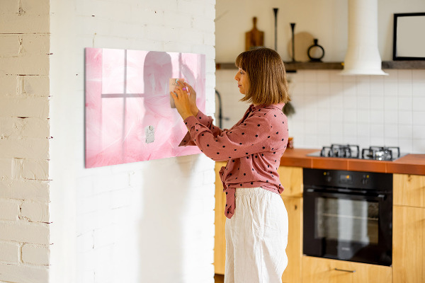 Dry erase board magnetic Pink board for notes and photos