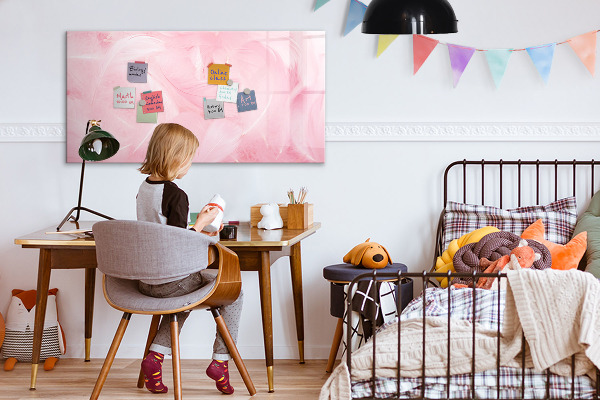 Dry erase board magnetic Pink board for notes and photos