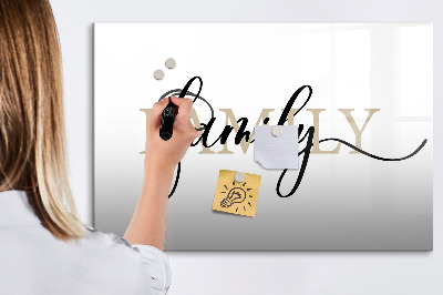 Dry erase board magnetic Family memories on the board