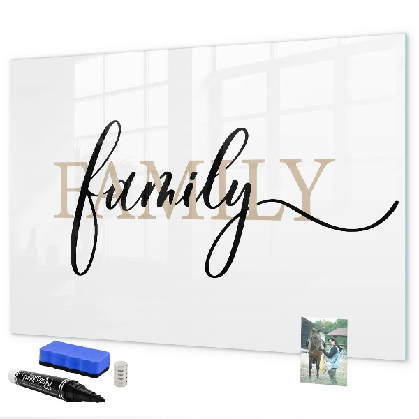 Dry erase board magnetic Family memories on the board