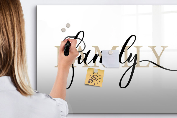 Dry erase board magnetic Family memories on the board