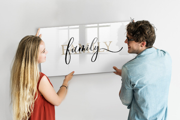 Dry erase board magnetic Family memories on the board