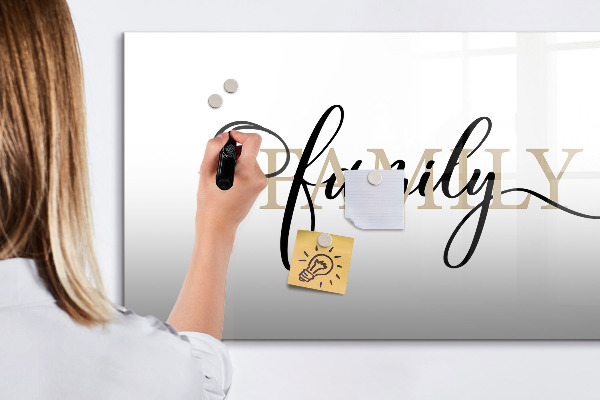 Dry erase board magnetic Family memories on the board