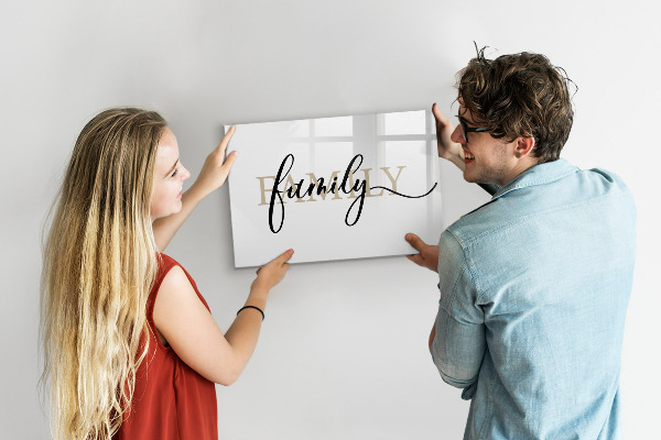 Dry erase board magnetic Family memories on the board