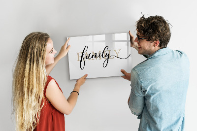 Dry erase board magnetic Family memories on the board