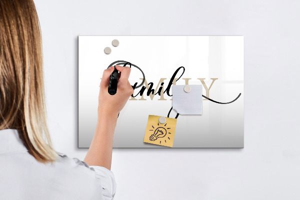 Dry erase board magnetic Family memories on the board