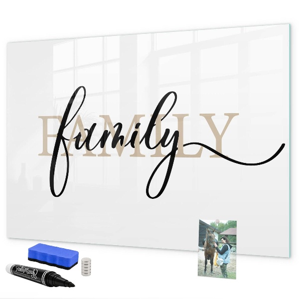 Dry erase board magnetic Family memories on the board