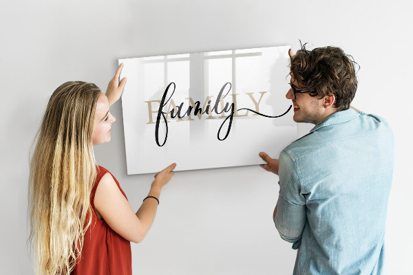 Dry erase board magnetic Family memories on the board