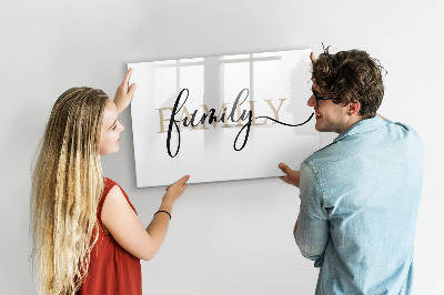 Dry erase board magnetic Family memories on the board