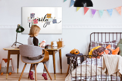 Dry erase board magnetic Family memories on the board