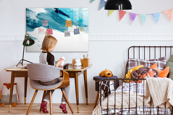 Magnetic dry erase board A colorful poster for presenting photos