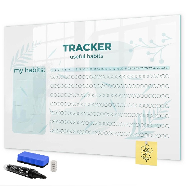 Dry erase board magnetic Tracking useful habits every day