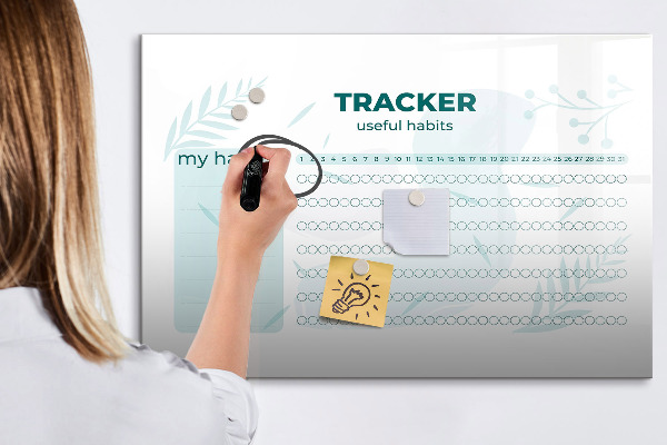 Dry erase board magnetic Tracking useful habits every day