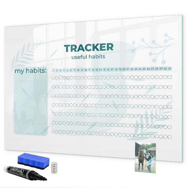 Dry erase board magnetic Tracking useful habits every day